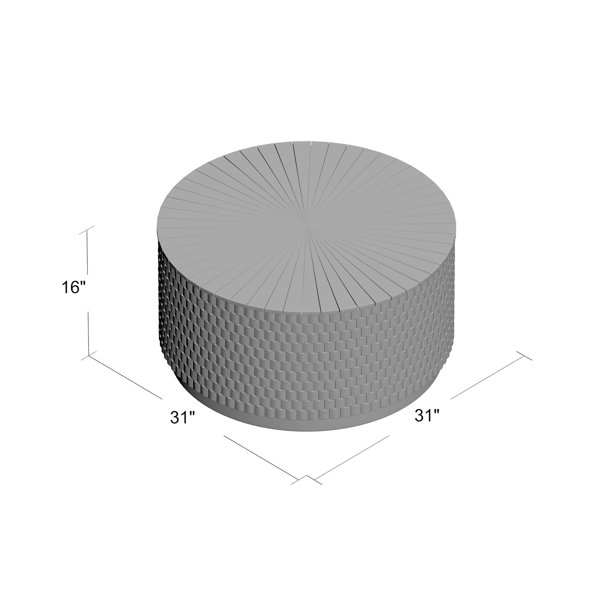 Morse Solid Wood Drum Coffee Table with Storage LIRAWHOLESALE